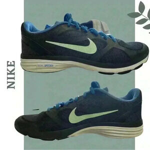 Nike Dual Fusion Black Blue Running Athletic Shoes 443837-012
Womens Size 8